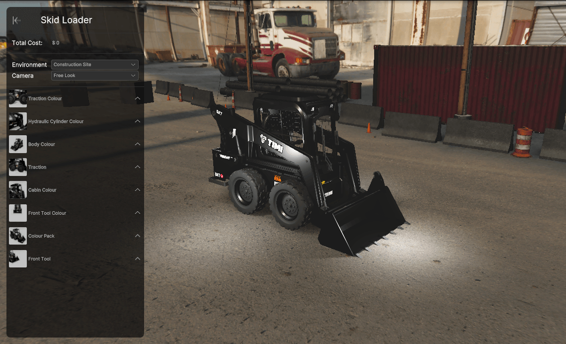 製品コンフィギュレーターテンプレート - スキッドローダー