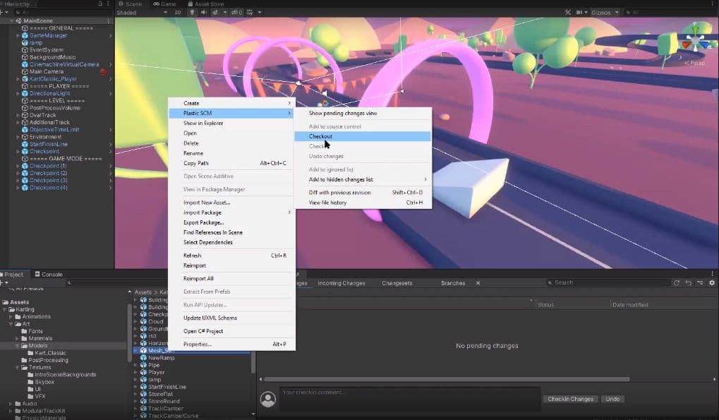 Editor de Unity con Plastic SCM